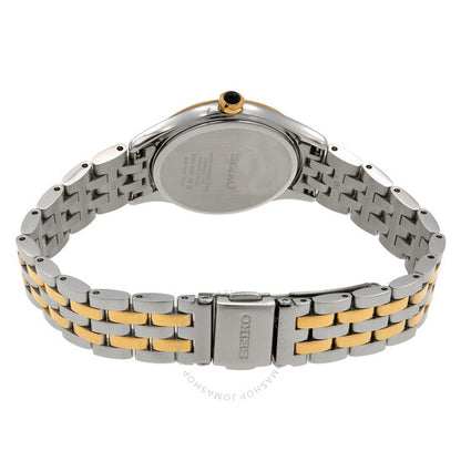 ساعة سيكو الكلاسيكية للسيدات بمينا أبيض من الكوارتز