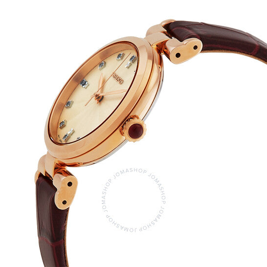 ساعة سيكو، كوارتز رسمية نسائية بمينا شامبانيا من الألماس