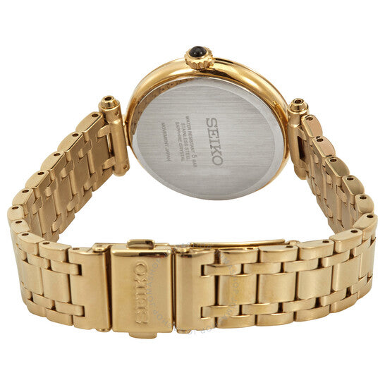 ساعة سيكو للسيدات، كوارتز كريستال، مينا بيضاء