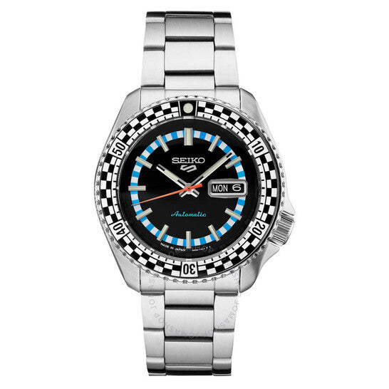 ساعة سيكو 5 أوتوماتيكية للرجال بمينا أسود