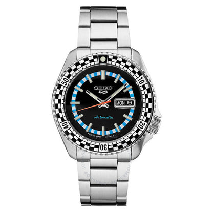 ساعة سيكو 5 أوتوماتيكية للرجال بمينا أسود