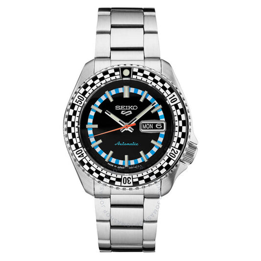 ساعة سيكو 5 أوتوماتيكية للرجال بمينا أسود