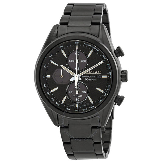 Seiko, Solar Chronograph Quartz Black Dial Men's Watch