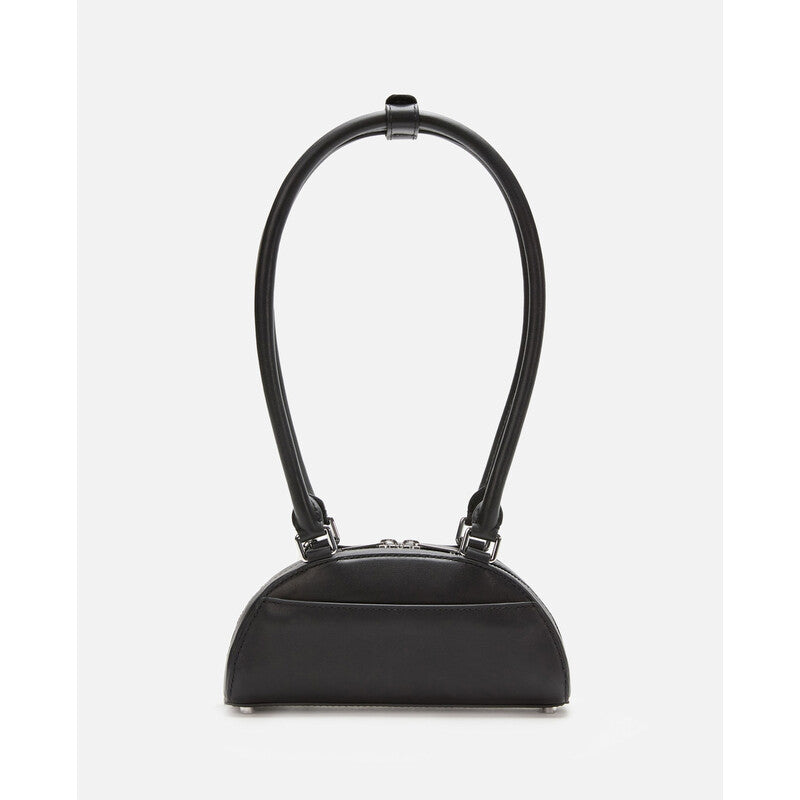 Self-Portrait Black Leather Mini Shoulder Bag With Charm