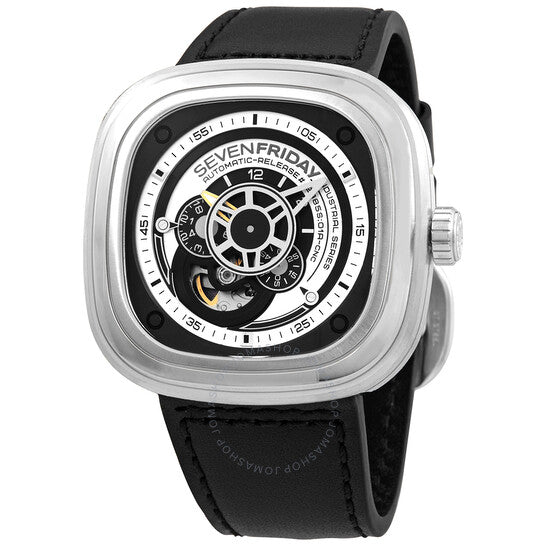 Sevenfriday, Automatic Black Leather Band Men's Watch