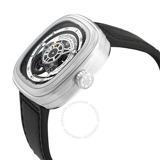 Sevenfriday, Automatic Black Leather Band Men's Watch