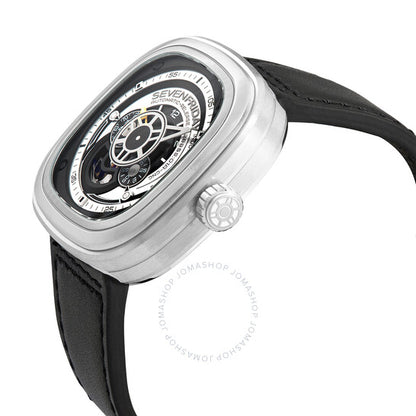 Sevenfriday, Automatic Black Leather Band Men's Watch