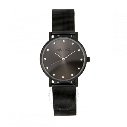 ساعة صوفي وفريدا، سافانا كريستال، مينا سوداء، للسيدات