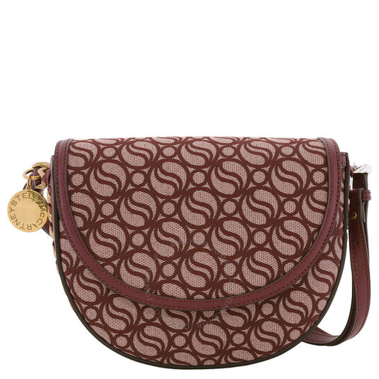 Stella McCartney, Ladies Burgundy Frayme Medium S-Wave Flap Shoulder Bag