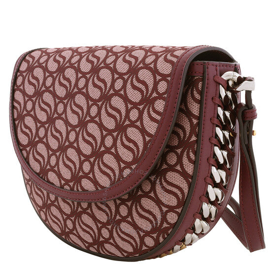 Stella McCartney, Ladies Burgundy Frayme Medium S-Wave Flap Shoulder Bag
