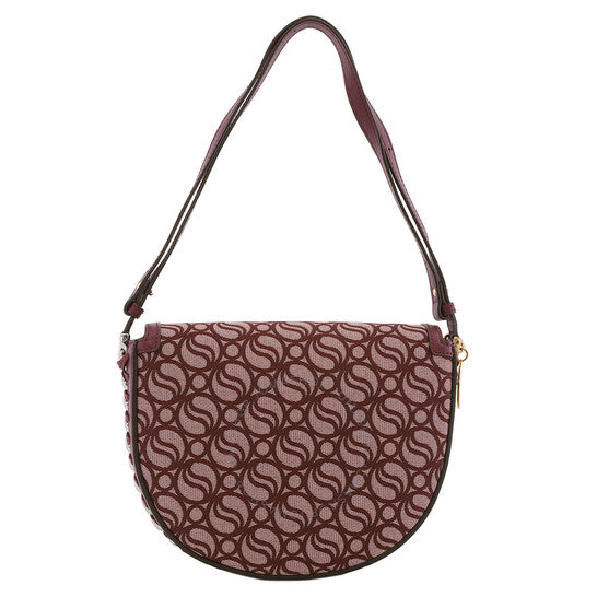 Stella McCartney, Ladies Burgundy Frayme Medium S-Wave Flap Shoulder Bag