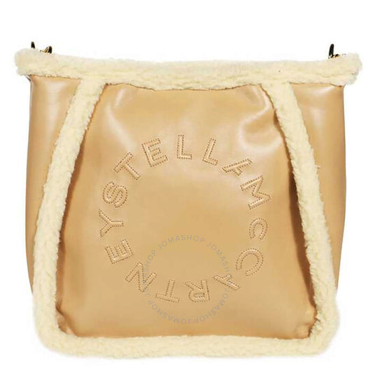 Stella McCartney, Ladies Sand Leather Logo Perforated Bag