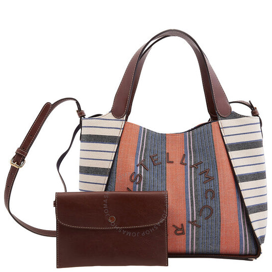 Stella McCartney, Logo Lettering Stripe Pattern Tote Bag