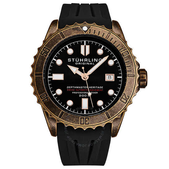 Stuhrling Original, Aquadiver Automatic Black Dial Men's Watch