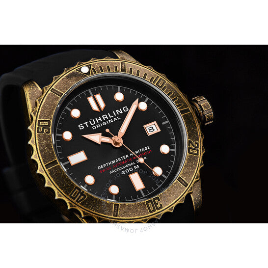 Stuhrling Original, Aquadiver Automatic Black Dial Men's Watch