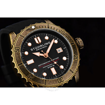 Stuhrling Original, Aquadiver Automatic Black Dial Men's Watch