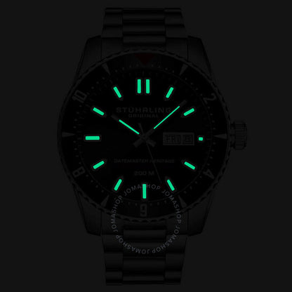 ساعة ستوهرلينغ أوريجينال، أكواديفر أوتوماتيكية للرجال بمينا أسود