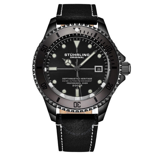 Stuhrling Original, Aquadiver Automatic Black Dial Men's Watch