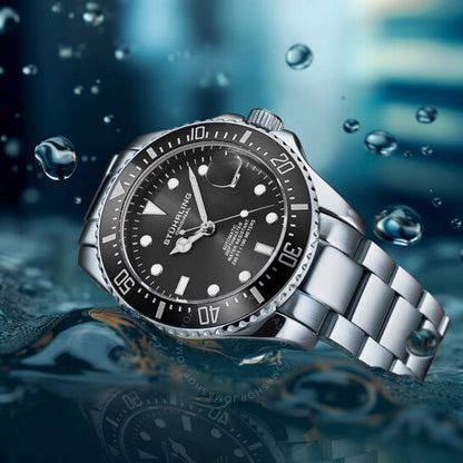 Stuhrling Original, Aquadiver Automatic Black Dial Men's Watch