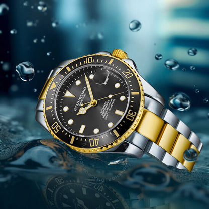 Stuhrling Original, Aquadiver Automatic Black Dial Men's Watch