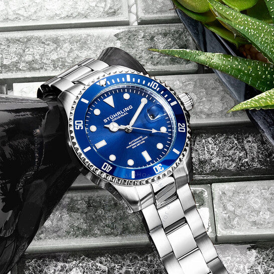 Stuhrling Original, Aquadiver Automatic Blue Dial Men's Watch