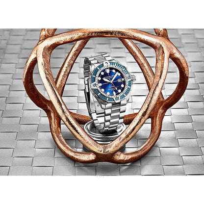 ساعة ستوهرلينغ أوريجينال، أكوادايفر أوتوماتيكية للرجال بمينا أزرق