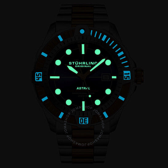 ساعة ستوهرلينغ أوريجينال، أكوادايفر أوتوماتيكية للرجال بمينا أزرق