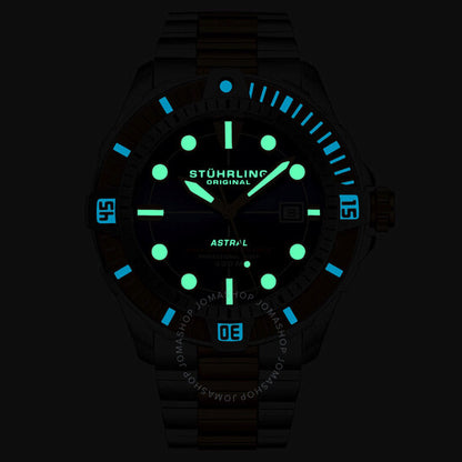 ساعة ستوهرلينغ أوريجينال، أكوادايفر أوتوماتيكية للرجال بمينا أزرق