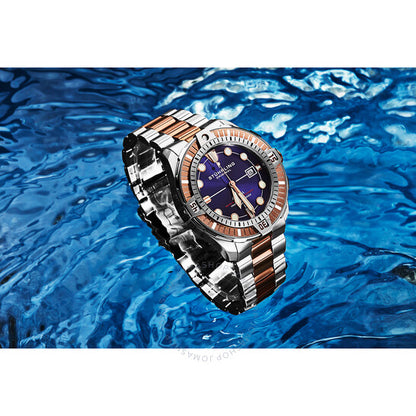 ساعة ستوهرلينغ أوريجينال، أكوادايفر أوتوماتيكية للرجال بمينا أزرق