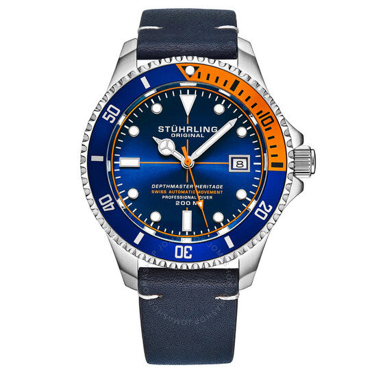 Stuhrling Original, Aquadiver Automatic Blue Dial Men's Watch