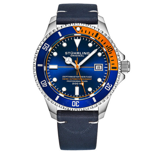 Stuhrling Original, Aquadiver Automatic Blue Dial Men's Watch