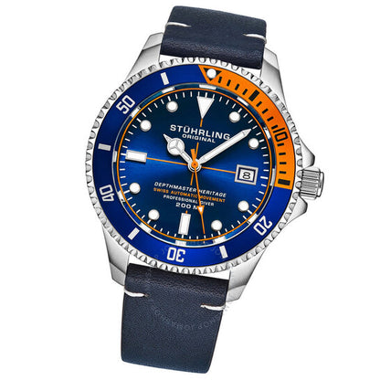 Stuhrling Original, Aquadiver Automatic Blue Dial Men's Watch