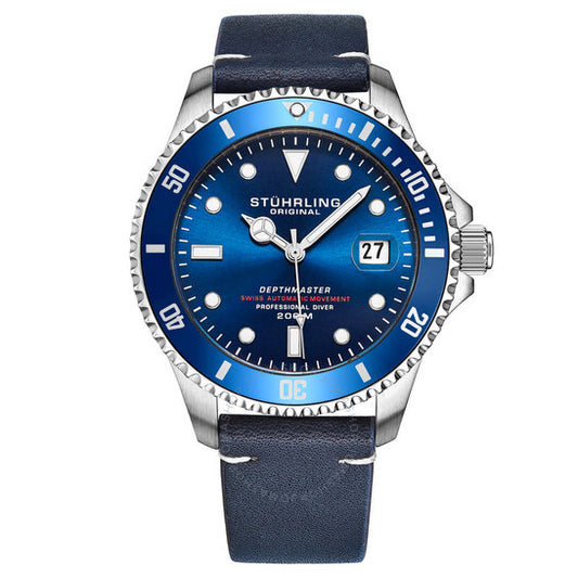 Stuhrling Original, Aquadiver Automatic Blue Dial Men's Watch