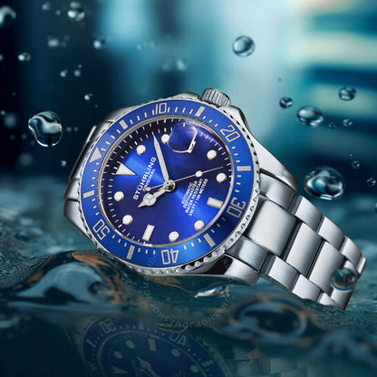 Stuhrling Original, Aquadiver Automatic Blue Dial Men's Watch