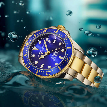 Stuhrling Original, Aquadiver Automatic Blue Dial Men's Watch