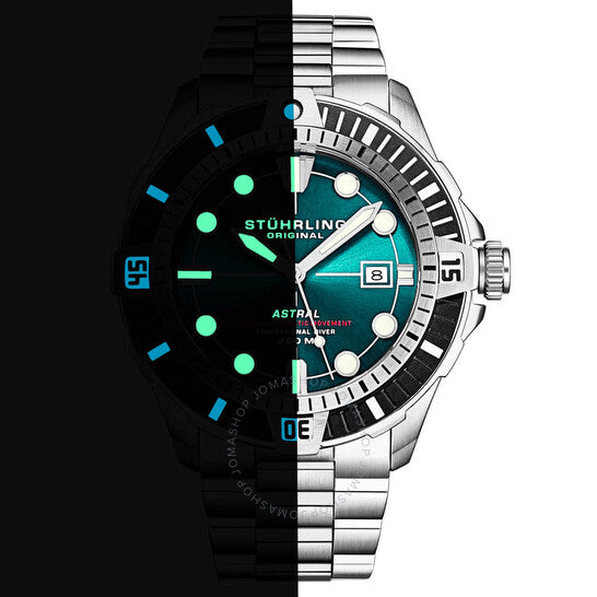 ساعة ستورلينج أوريجينال، أكواديفر أوتوماتيكية للرجال بمينا أخضر