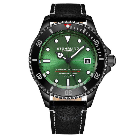 Stuhrling Original, Aquadiver Automatic Green Dial Men's Watch