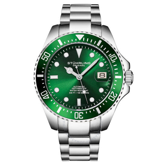 Stuhrling Original, Aquadiver Automatic Green Dial Men's Watch