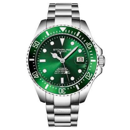 Stuhrling Original, Aquadiver Automatic Green Dial Men's Watch