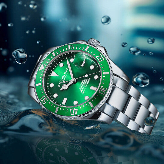 Stuhrling Original, Aquadiver Automatic Green Dial Men's Watch