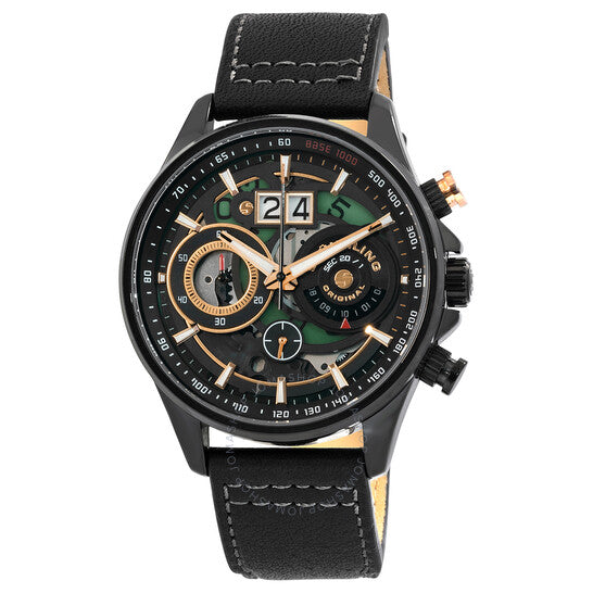 Stuhrling Original, Aviator Black Dial Men's Watch