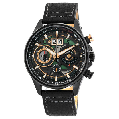 Stuhrling Original, Aviator Black Dial Men's Watch