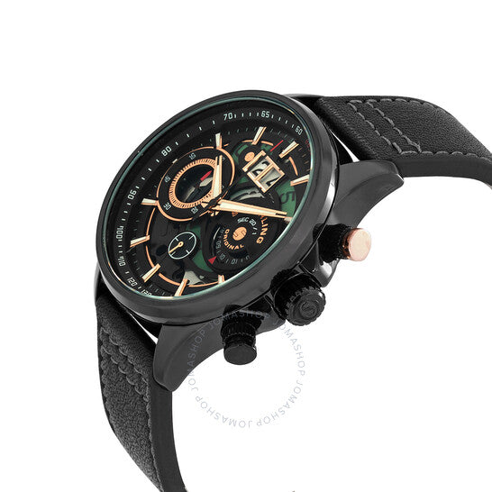 Stuhrling Original, Aviator Black Dial Men's Watch