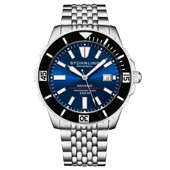 ساعة ستوهرلينغ الأصلية، ديبثماستر أوتوماتيكية للرجال بمينا أزرق