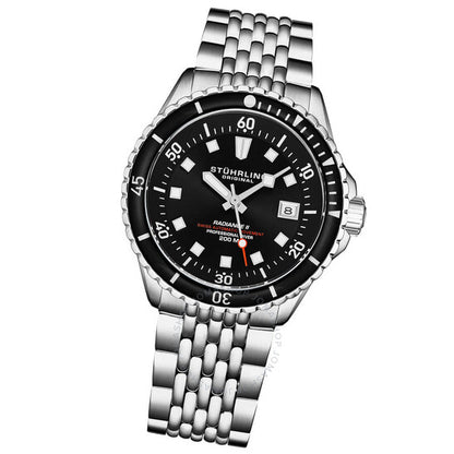 ساعة ستوهرلينغ الأصلية، ديبثماستر أوتوماتيكية للرجال بمينا أسود