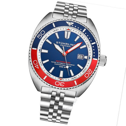 ساعة ستوهرلينغ الأصلية، ديبثماستر أوتوماتيكية للرجال بمينا أزرق
