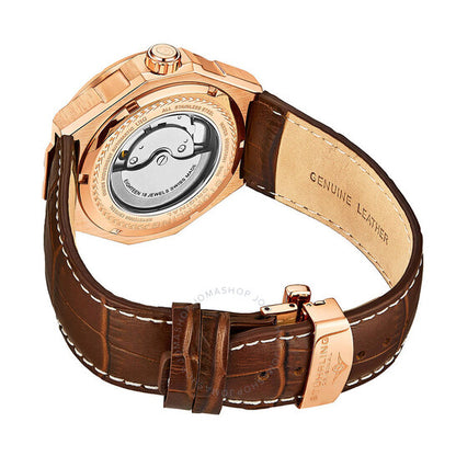 ساعة ستوهرلينغ أوريجينال ليجاسي أوتوماتيكية للرجال بمينا بني