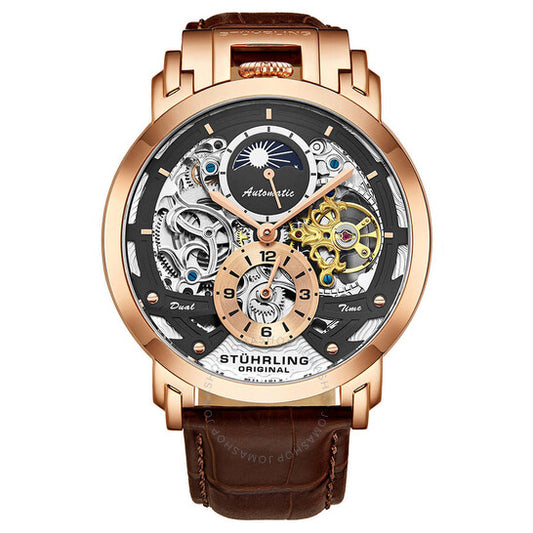 ساعة ستوهرلينغ أوريجينال ليجاسي أوتوماتيكية للرجال بمينا رمادي معدني