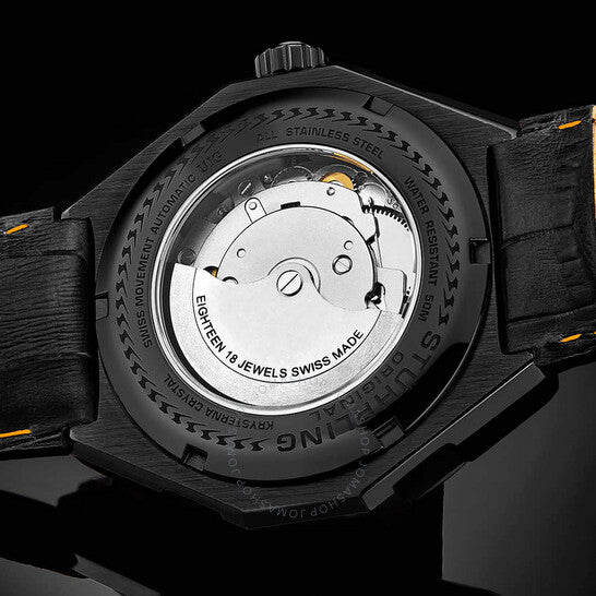 ساعة ستوهرلينغ الأصلية، ليجاسي أوتوماتيكية للرجال بمينا برتقالي