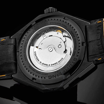 ساعة ستوهرلينغ الأصلية، ليجاسي أوتوماتيكية للرجال بمينا برتقالي